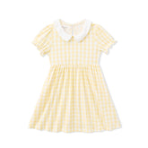 Peter Pan Collar Dress in Gingham Chamomile