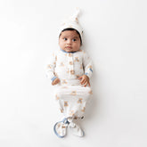 Knotted Gown with Hat Set in Teddy Bear