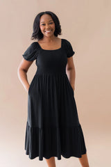 Women’s Smocked Dress in Midnight