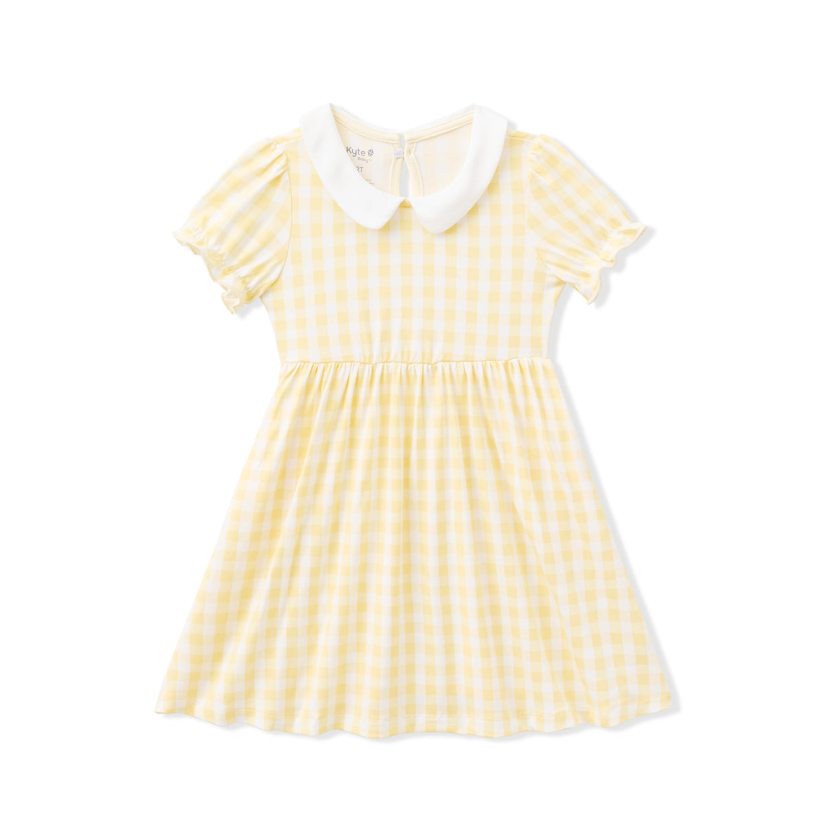 Peter Pan Collar Dress in Gingham Chamomile